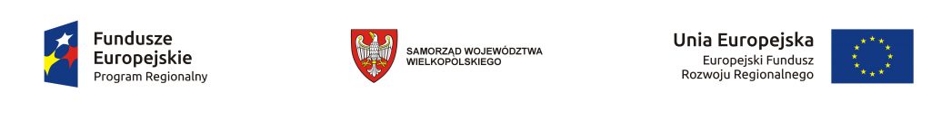 Logo Fundusze Europejskie, Samorząd Województwa Wielkopolskiego, Unia Europejska