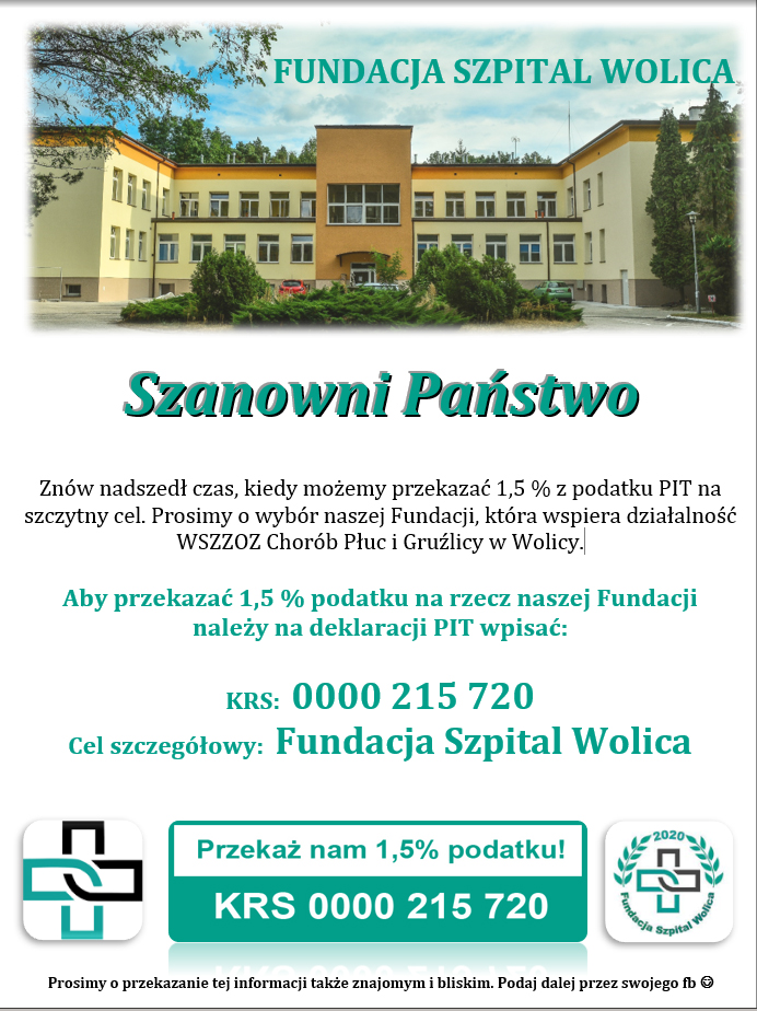 Grafika przedstawia plakat Fundacji Szpitalu Wolica