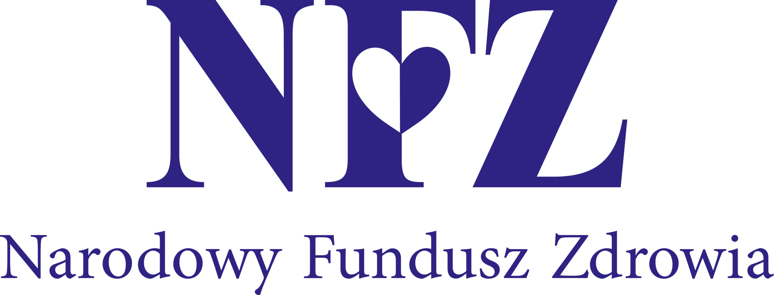 logo Narodowego Funduszu Zdrowia duże niebieskie litery NFZ a pod spodem pełna nazwa