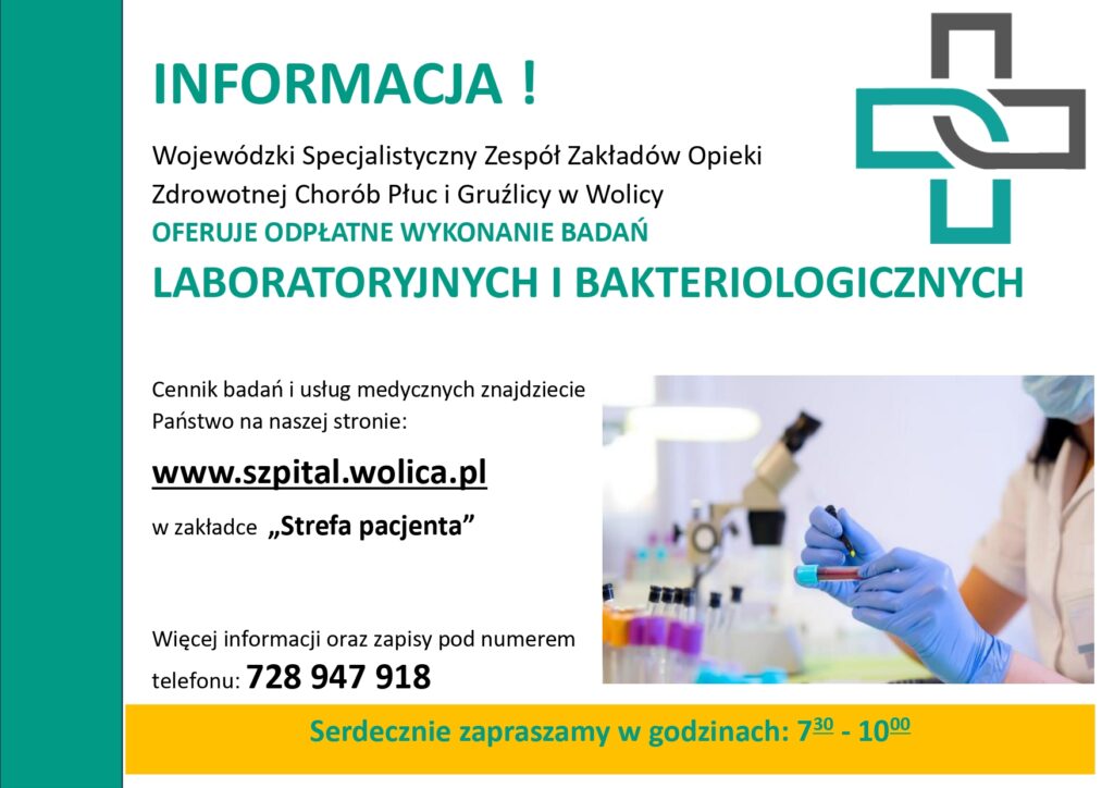 Badania Laboratoryjne i Bakteriologiczne, Szpital Wolica