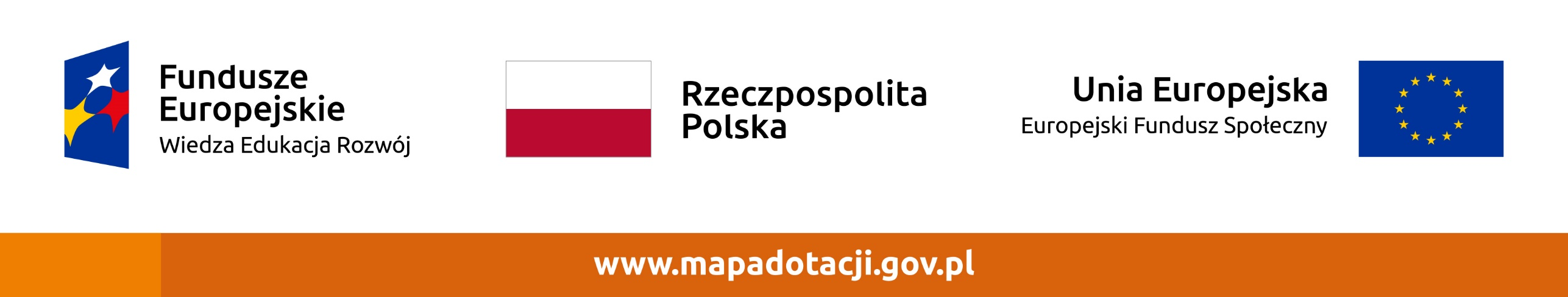 Logo Fundusze Europejskie, Rzeczypospolita Polska, Unia Europejska