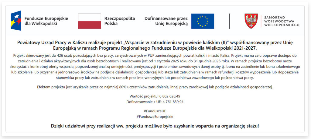 Wsparcie w zatrudnieniu w powiecie kaliskim (II), Szpital Wolica